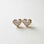 Vintage Organic Gold Heart Stud Earrings