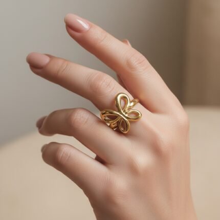 Adjustable Butterfly Stainless Steel Ring