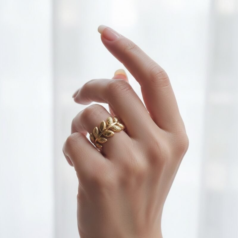 Aurelia Leaf Adjustable Ring