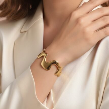 Molten Wave Wide Cuff Bracelet
