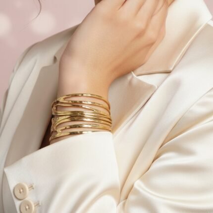 Multi Layer Cross Wire Bangle Cuff