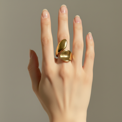 Chunky Gold Bypass Adjustable Ring