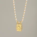 Luminous Zircon Heart Stainless Steel Cord Pendant