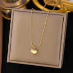 Premium Waterproof White Pearl Heart Necklace
