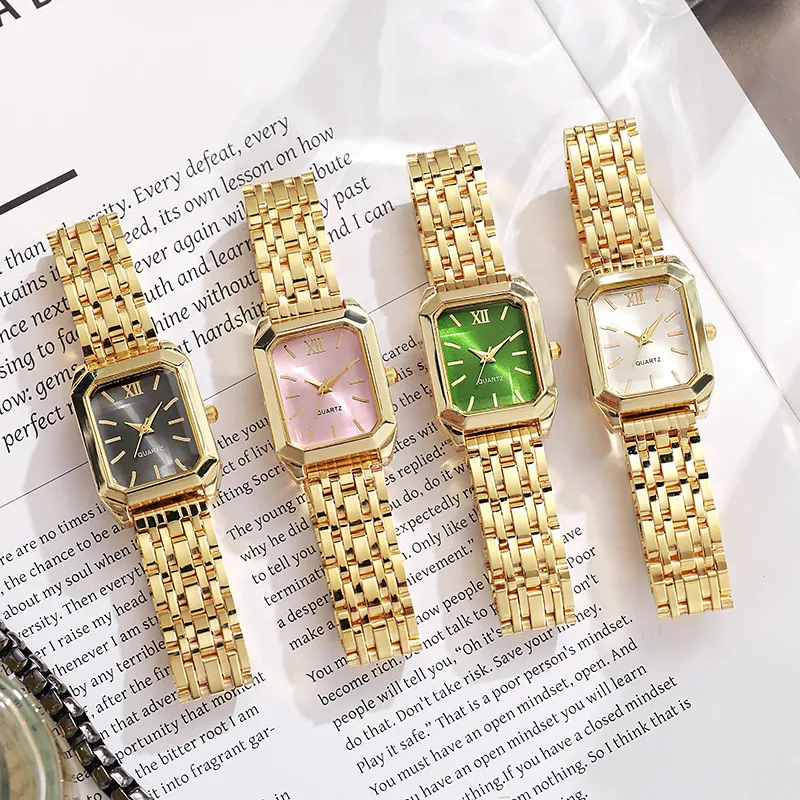 Luminous Retro Square Steel Band Watch