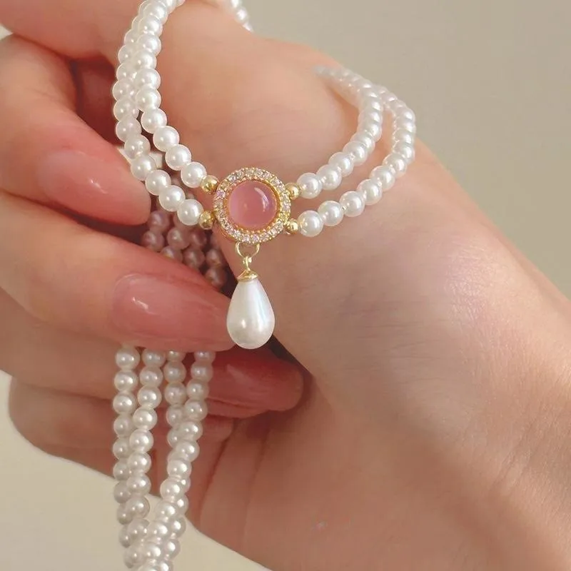 Luminous Vintage Double-Strand Pearl Choker