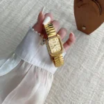 Elegant Stretch Band Gold Watch