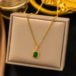 Premium Waterproof Emerald-Cut Pendant