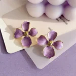 French Vintage Purple Pearl Drop Earrings