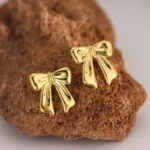 Fairy Golden Bow Studs