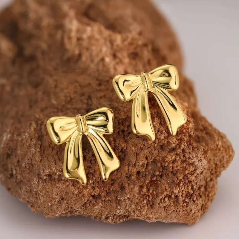 Fairy Golden Bow Studs