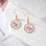 Pastoral Round Resin Drop Earrings