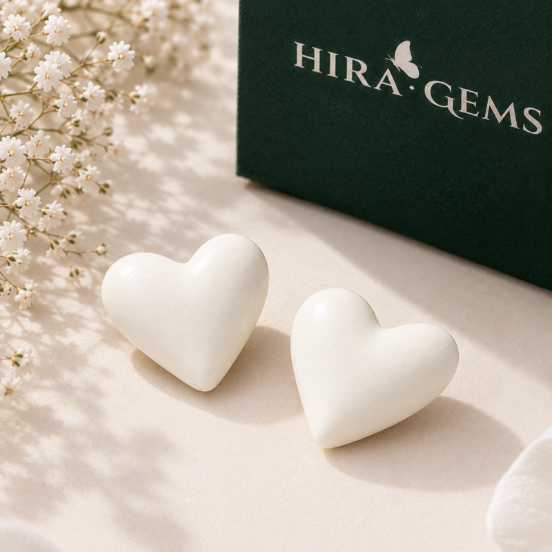 White Twist Hearts